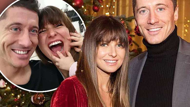 Anna Lewandowska z Klarą Lewandowską bawi się w śniegu