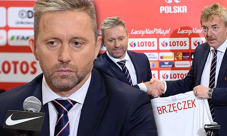 Jerzy Brzęczek i Zbigniew Boniek na konferencji prasowej