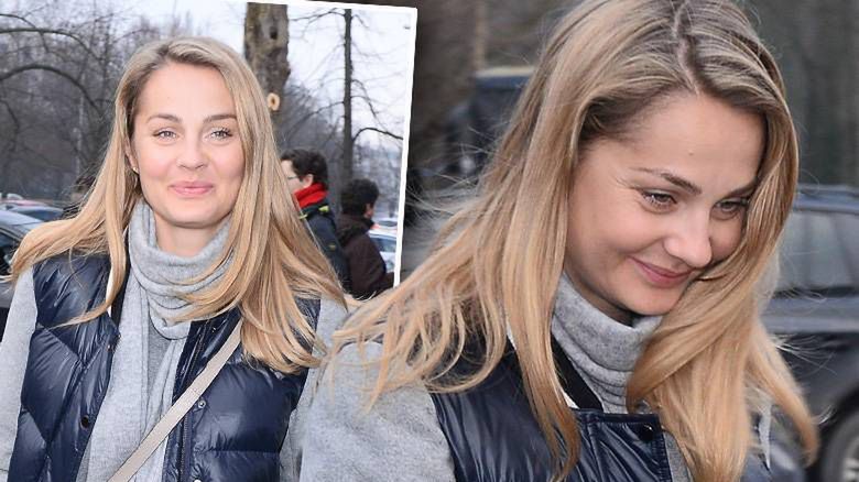 Małgorzata Socha w sportowej stylizacji na noworocznym obiedzie z gwiazdami