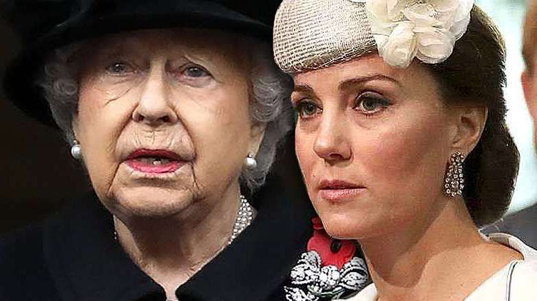 Księżna Kate królowa Elżbieta II