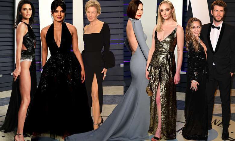 Największe gwiazdy Hollywood na after party Vanity Fair: Priyanka Chopra, Kendall Jenner, Sophie Turner, Miley Cyrus, Liam Hemsworth, Charlize Theron, Renée Zellweger