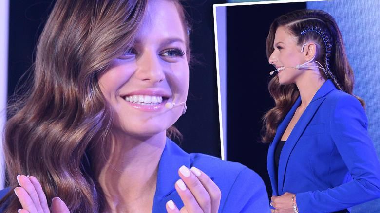 Anna Lewandowska i Robert Lewandowski na konferencji prasowej