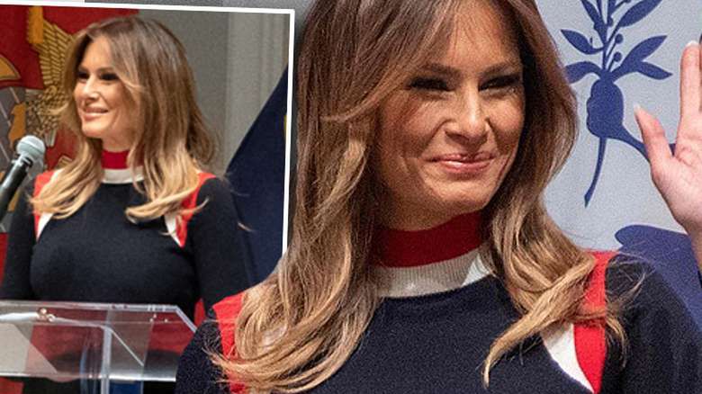 Melania Trump czerwony krzyż