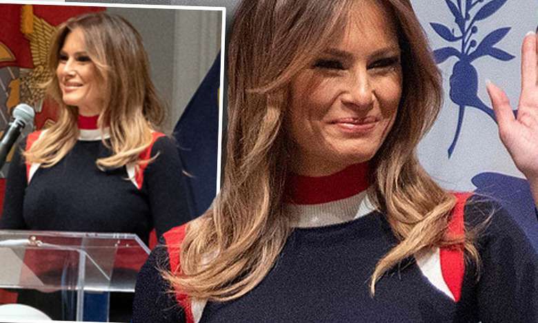 Melania Trump czerwony krzyż