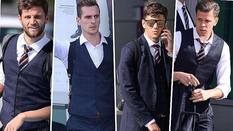 Polska kadra na lotnisku po powrocie z Rosji