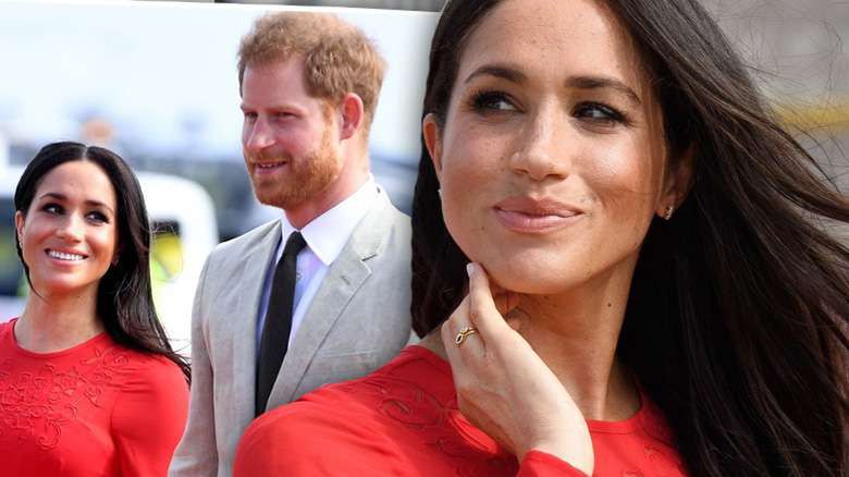 Ciężąrna Meghan Markle w obcisłej sukience