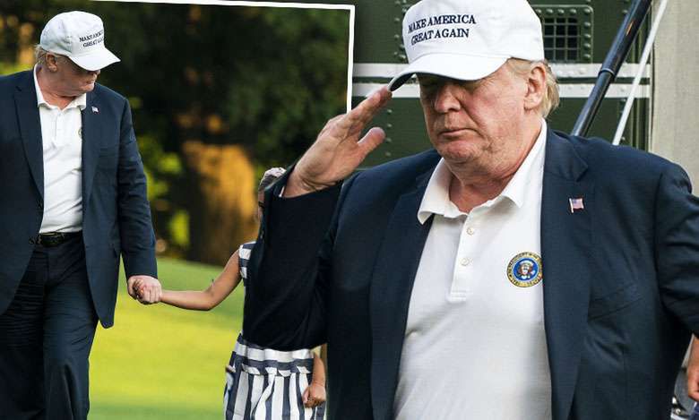 Donald Trump spaceruje z wnuczką Arabellą
