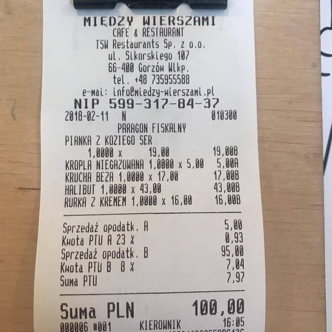 Anna Mucha - rachunek za obiad