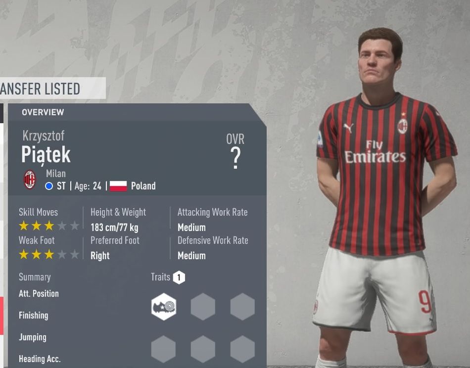 Krzysztof Piątek w FIFA 20 