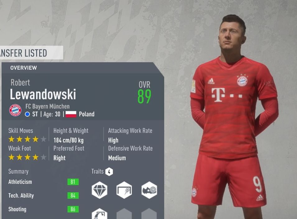 Robert Lewandowski w FIFA 20 