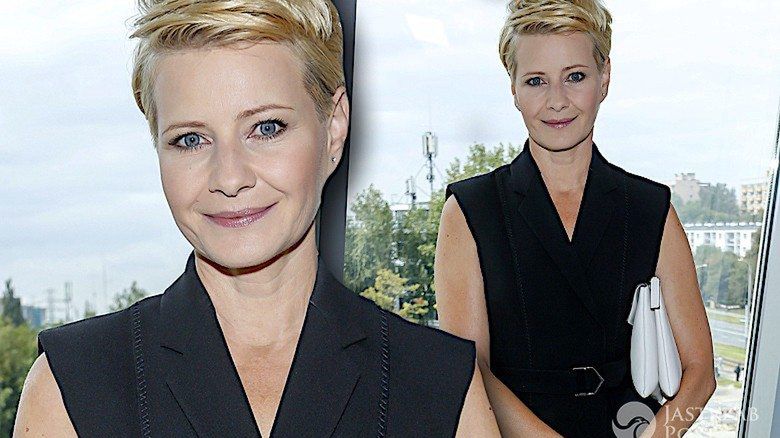 Małgorzata Kożuchowska w czarnej stylizacji