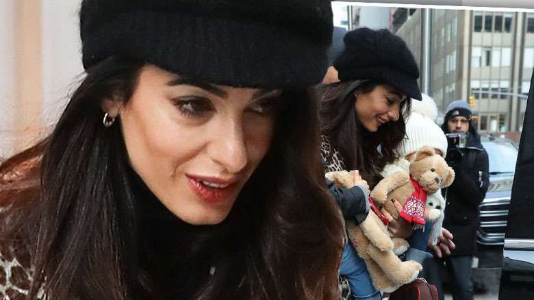 Amal Clooney z dziećmi, Ella i Alexandrem, w Nowym Jorku