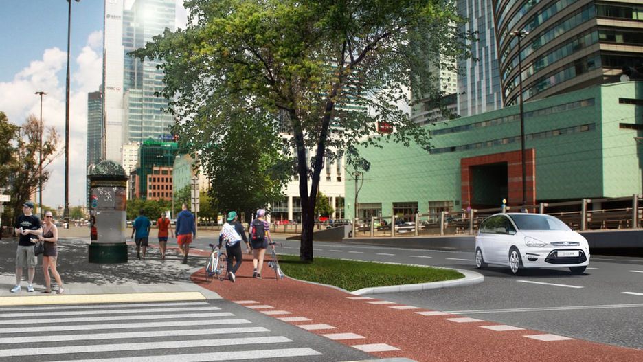 Warszawa. Na Al. Jana Pawła II pojawią się drogi rowerowe i szpalery drzew