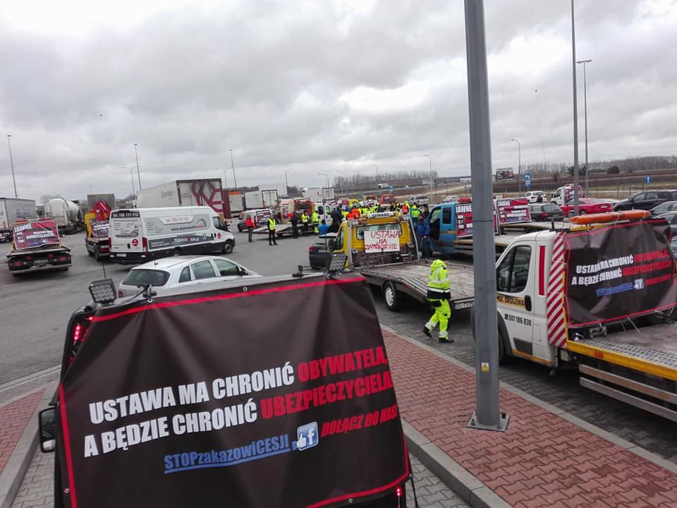 Protest na autostradzie A2. Trasa była nieprzejezdna