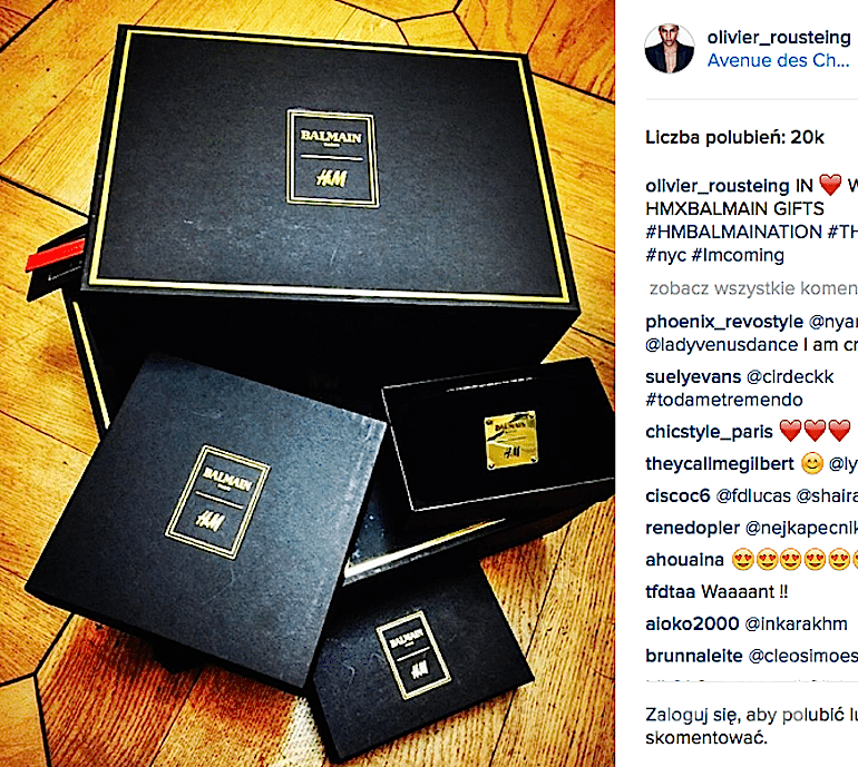Pudełka Balmain dla H&M