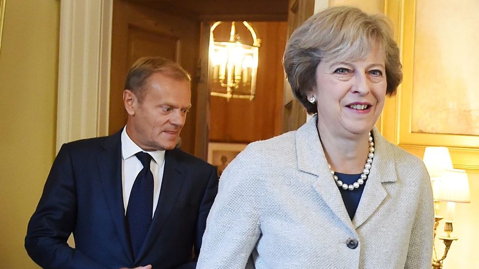 Donald Tusk i Theresa May