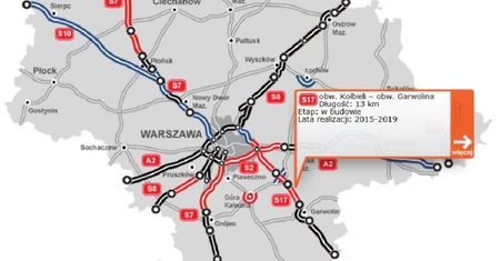 S17 coraz dłuższa. Kierowcy pojadą odcinkiem między Garwolinem a Kołbielą