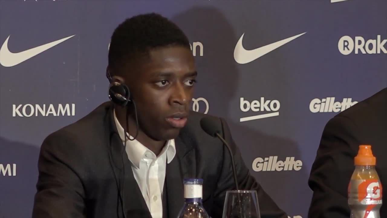 Ousmane Dembele zaprezentowany w Barcelonie. “Moim celem jest integracja z najlepszymi zawodnikami świata”