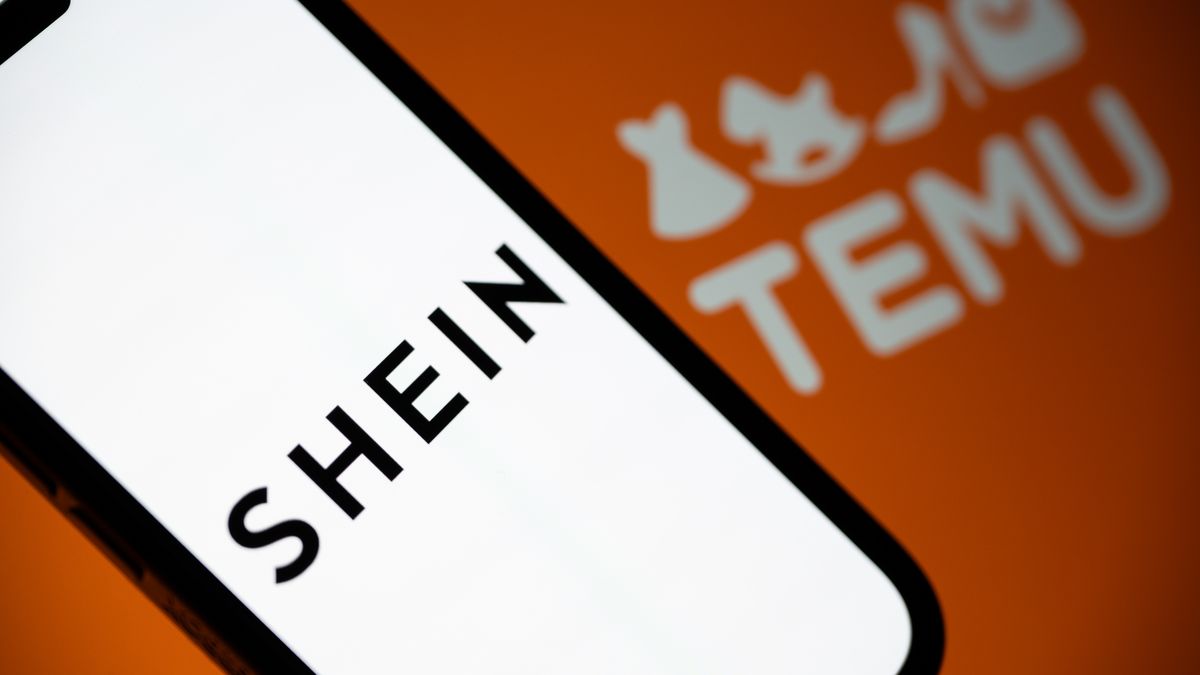 LONDON, ENGLAND - FEBRUARY 20: In this photo illustration, the Shein and Temu logo are displayed on screens on February 20, 2025 in London, England. U.S. President Donald Trump's trade tariffs have affected two of the biggest Chinese-owned ecommerce platforms in the U.S. as Shein and Temu have had to withdraw some products from sale and raise prices. Shein has seen daily sales fall by up to 41% and considered cutting its valuation for a London IPO by nearly 25%. (Photo Illustration by Ben Montgomery/Getty Images)