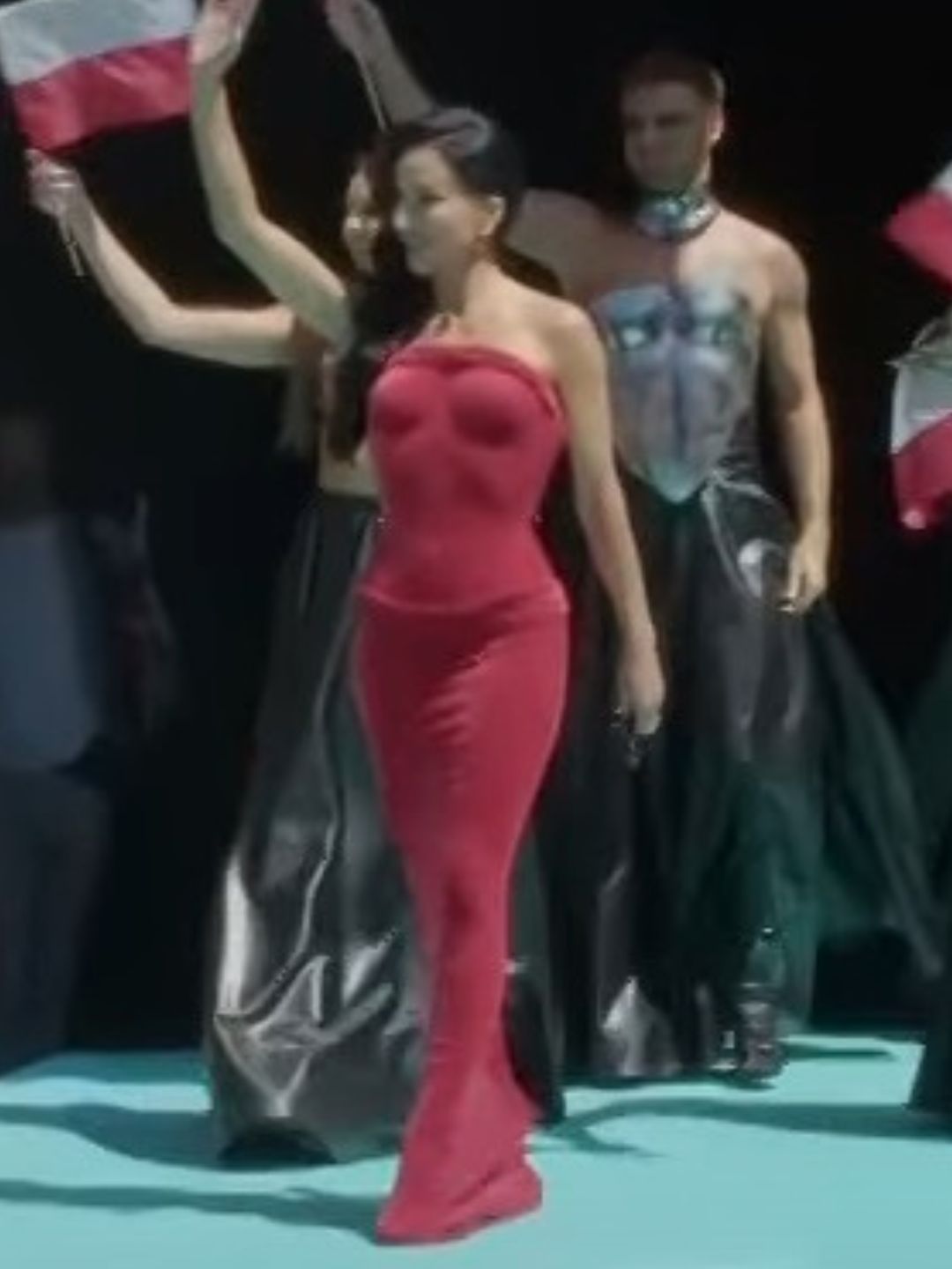 Justyna Steczkowska na turkusowym dywanie