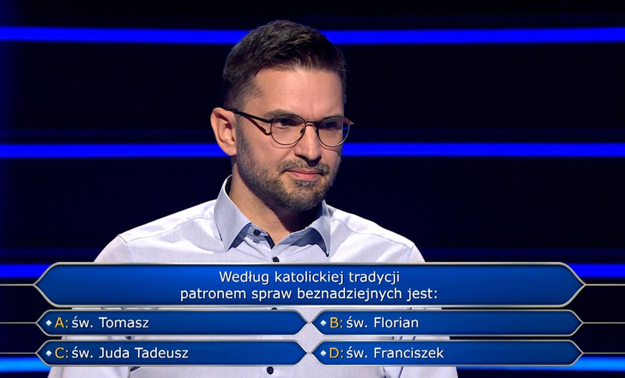 Zapytany w "Milionerach" o organdynę. To pytanie kosztowało go 125 tys. zł