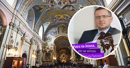"Patrz na Jezusa, nie na wirusa". Kontrowersyjna nakładka na zdjęciu wicemarszałka