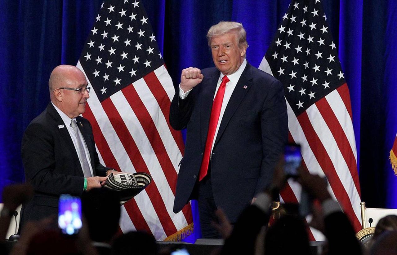 In this file photo, U.S. President Donald J. Trump seen during a Latinos for Trump event at his Doral golf resort, on Sept. 25, 2020, in Miami. (Pedro Portal/Miami Herald/Tribune News Service via Getty Images)