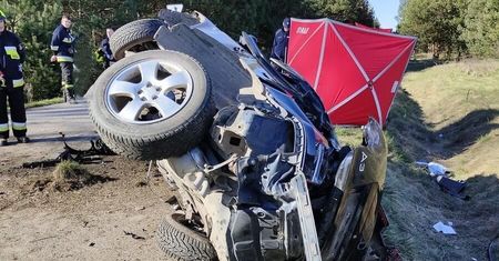 Tragiczny wypadek. 34-letni kierowca Audi poniósł śmierć na miejscu