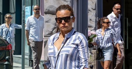 Anna Mucha i Jakub Wons z NIETĘGIMI MINAMI pędzą do kwiaciarni. Aktorka odsłoniła nogi w jeansowej mini (ZDJĘCIA)
