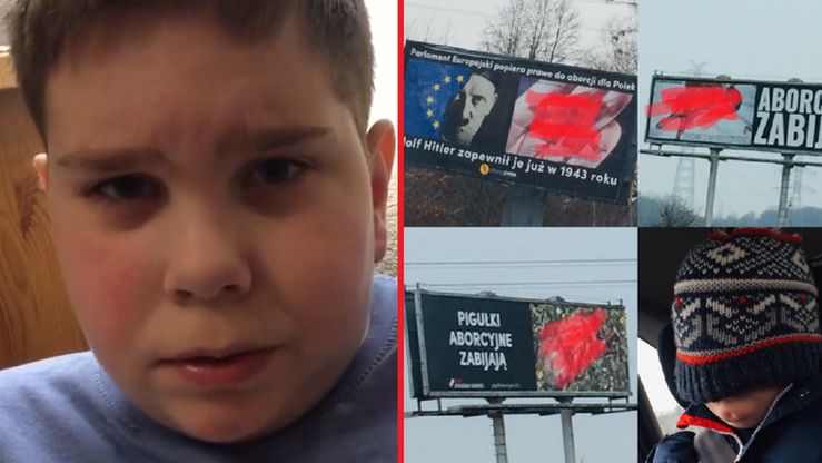 Franek Kossowski bał się wyjść z domu przez antyaborcyjne plakaty (Facebook.com/dzielnyfranek)