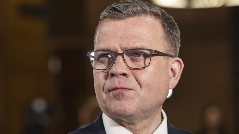 Petteri Orpo, leader of the National Coalition Party, speaks to members of the media after an early vote tally at the Parliament Building in Helsinki, Finland, on Sunday, April 2, 2023. Finnish Prime Minister Sanna Marin was running neck-and-neck with opposition center-right National Coalition in the early vote tally of the Nordic country's close parliamentary elections. Photographer: Roni Rekomaa/Bloomberg via Getty Images
