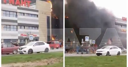 Pożar największej galerii w Królewcu. Świadkowie: zapaliło się auto
