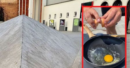 Radny smażył jajka na betonie. Odpowie za to przed sądem?