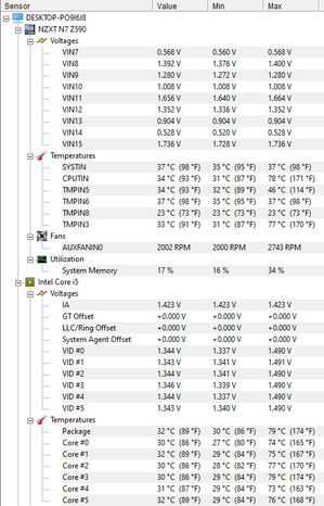 OC i5-11600K - zegar 4.9GHz, 1h godzina pracy w cyklu load-idle.