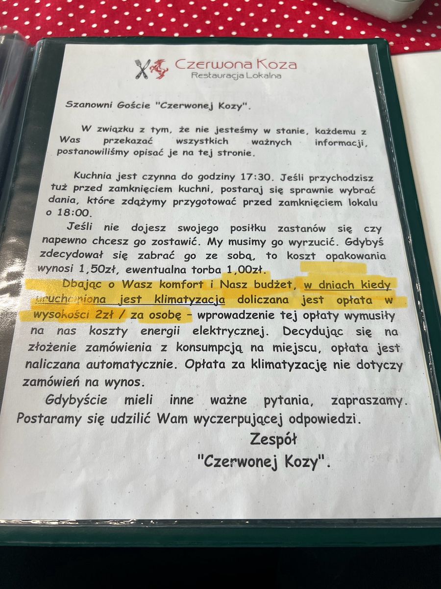 Paragony grozy to nic. Restauracja we Wrocławiu dolicza opłatę z