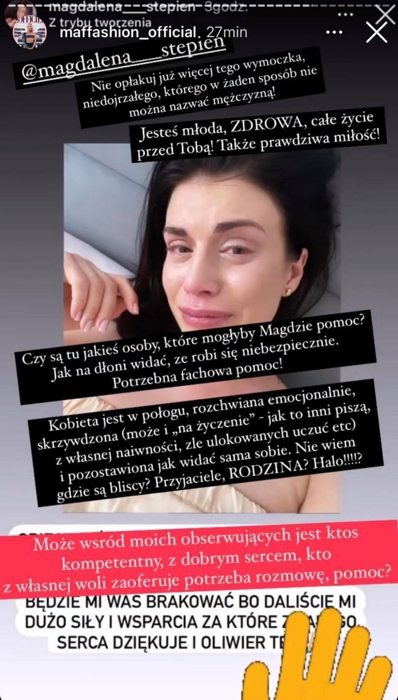 Maffashion apeluje o pomoc dla Magdaleny Stępień i miażdży Jakuba Rzeźniczaka