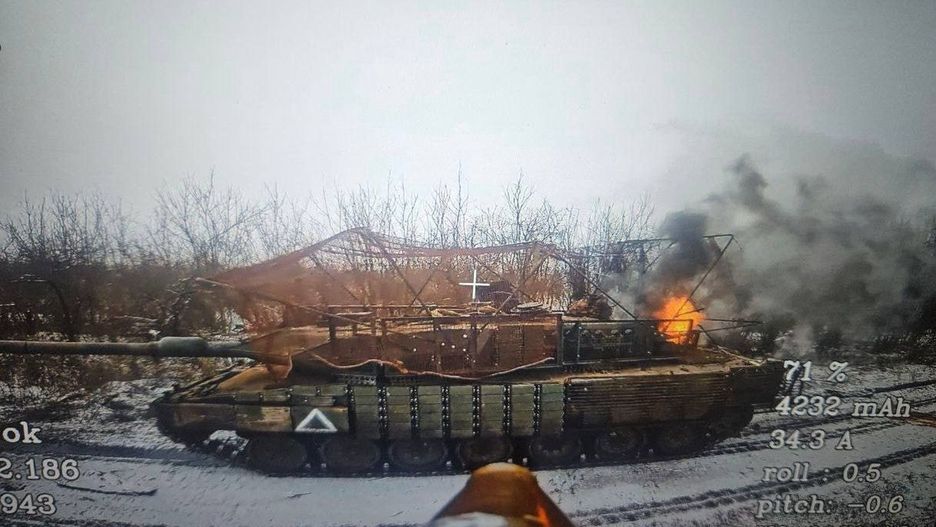 Leopard 2A6 zaatakowany przez rosyjskie drony