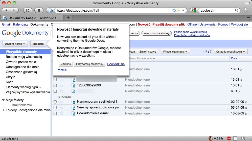 "Dokumenty Google" jako wirtualny dysk twardy? 2