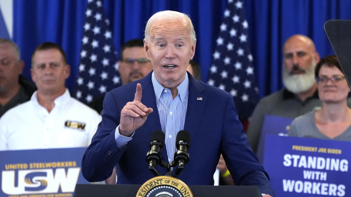 Temporary
President Joe Biden speaks at the United Steelworkers headquarters in Pittsburgh, Wednesday, April 17, 2024. (AP Photo/Gene J. Puskar)
Gene J. Puskar