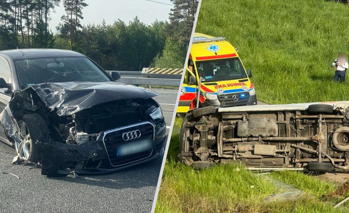 Cztery osoby ranne. Wypadek z udziałem busa na A4