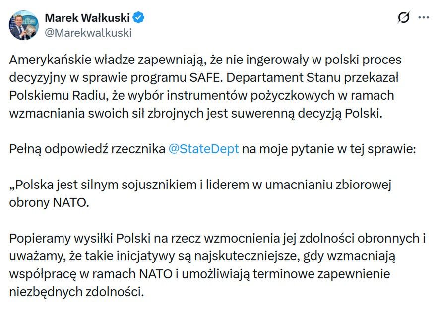 USA odpowiadają na weto Karola Nawrockiego
