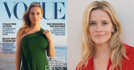 Naturalna Reese Witherspoon spogląda z okładki amerykańskiego "Vogue'a"