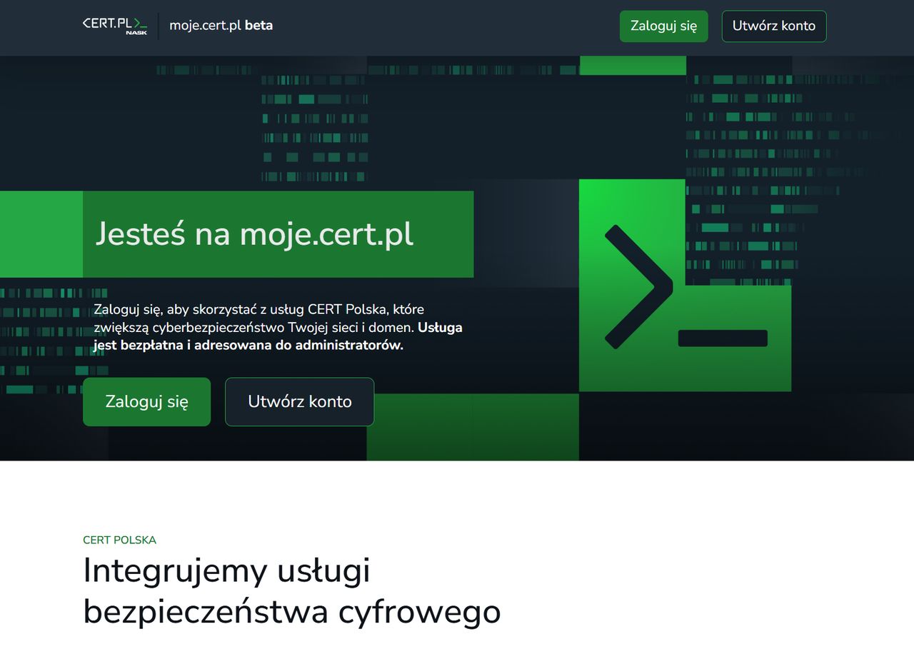 Nowy serwis moje.cert.pl - na razie w wersji beta