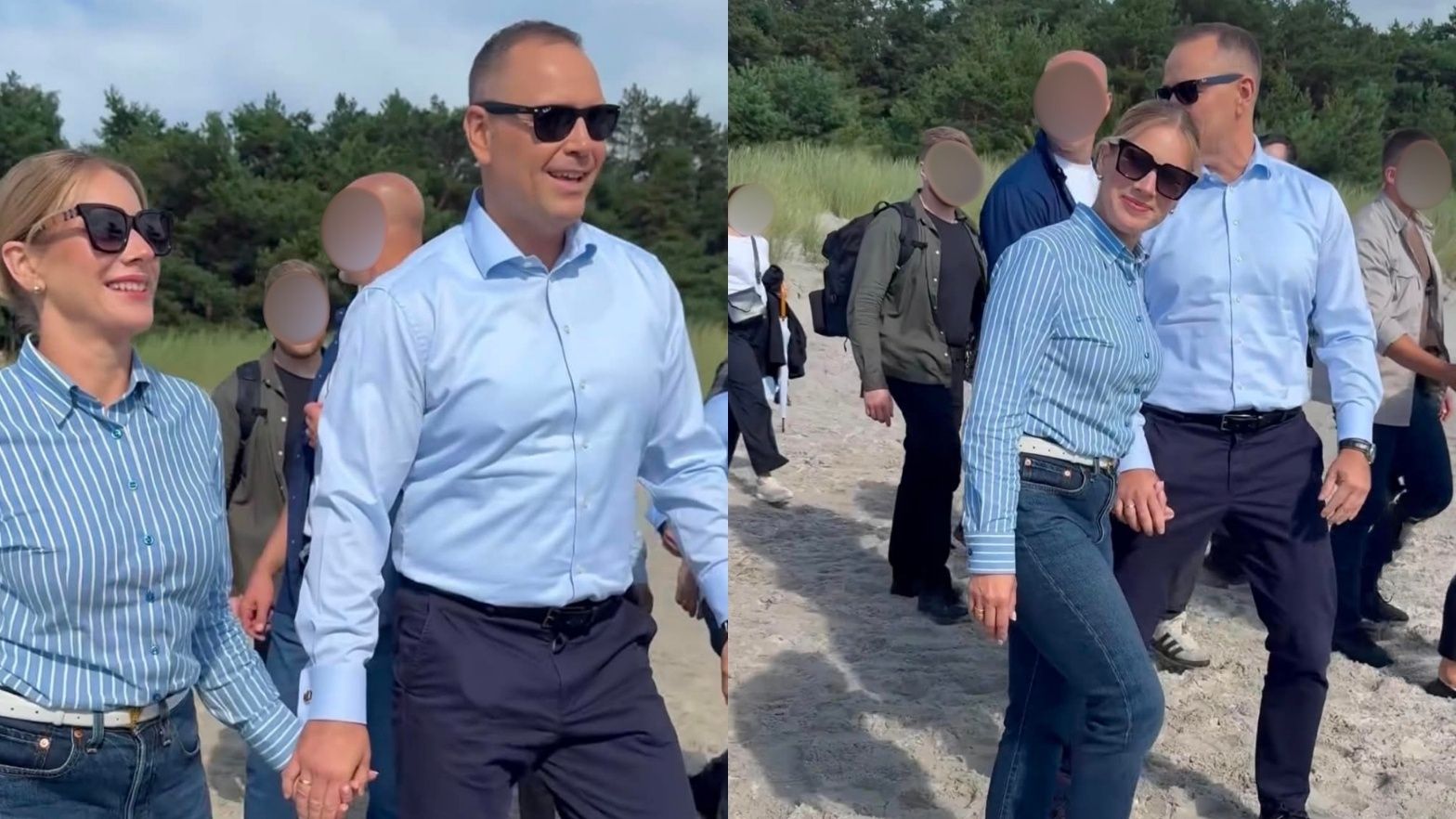 Karol i Marta Nawroccy plażują w Juracie