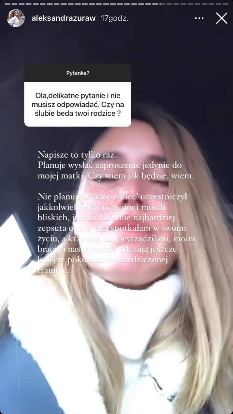 Aleksandra Żuraw wyjawia, czy zaprosi rodziców na ślub