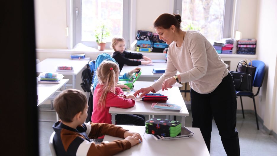 Ukraińskie dzieci w warszawskiej szkole