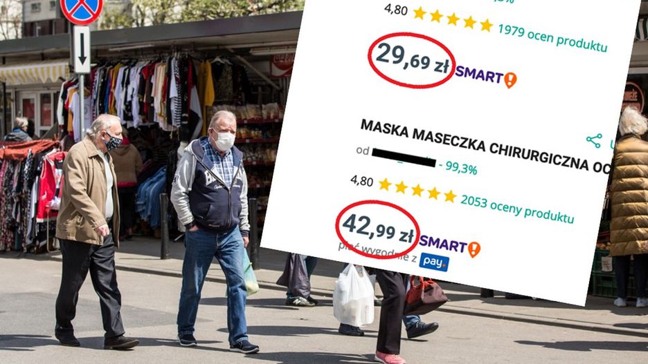 Sprzedawcy na Allegro już wyczuli interes. Ceny maseczek w ciągu 24 godzin poszły ostro w górę