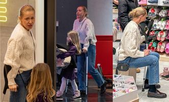 Naturalna Katarzyna Warnke buszuje po centrum handlowym O KULACH z 6-letnią córką (ZDJĘCIA)