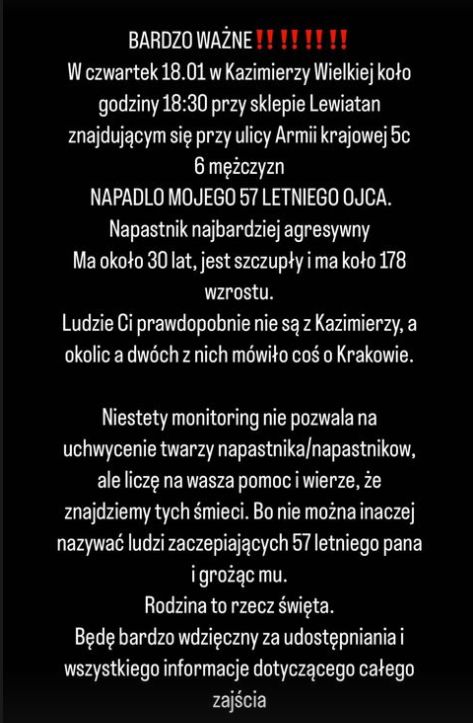 Kuba Nowaczkiewicz opublikował poruszające stories