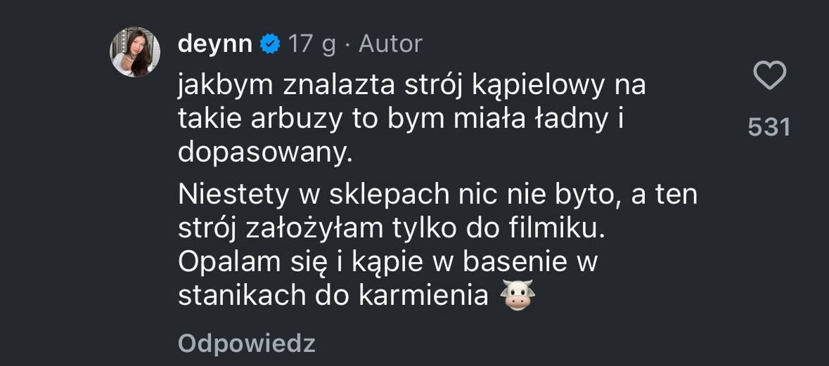 Deynn odpowiada na komentarze uszczypliwych internautów